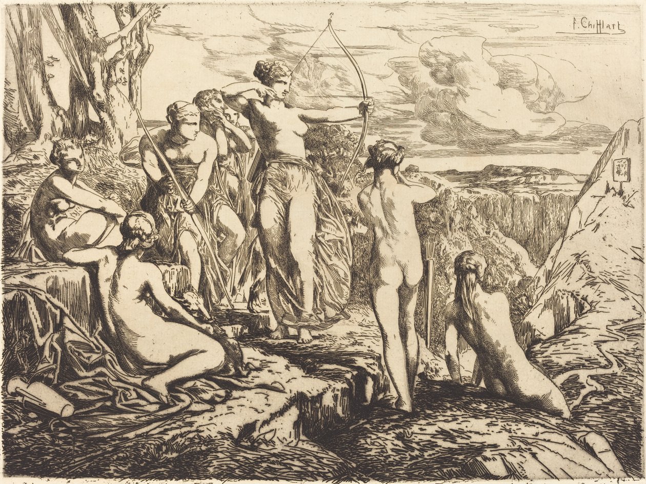 Diana og hendes nymfer af Francois Nicolas Chifflart