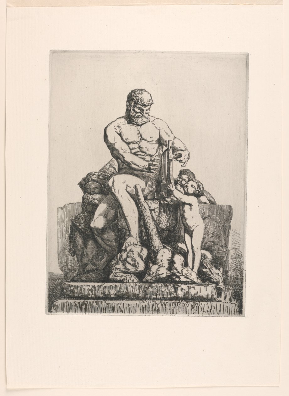 Hercules, plade en fra Twelve Etchings af Chifflart af Francois Nicolas Chifflart