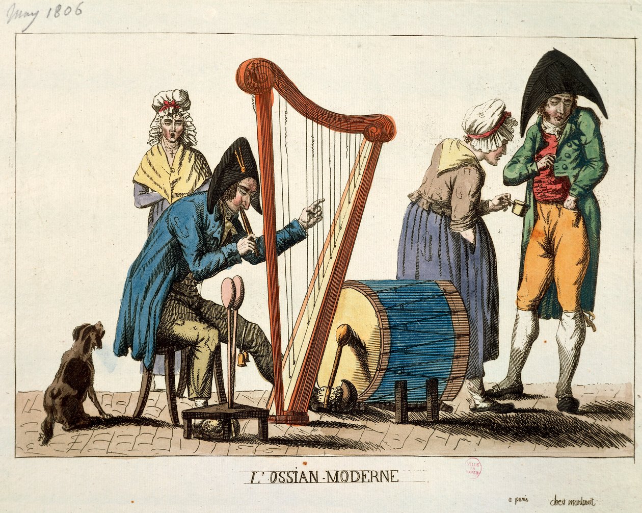 Karikatur af moderne Ossian, af Francois Nicolas Martinet af Francois Nicolas Martinet