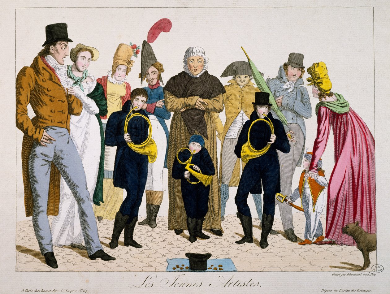 Unge kunstnere, print, Frankrig af Francois Nicolas Martinet