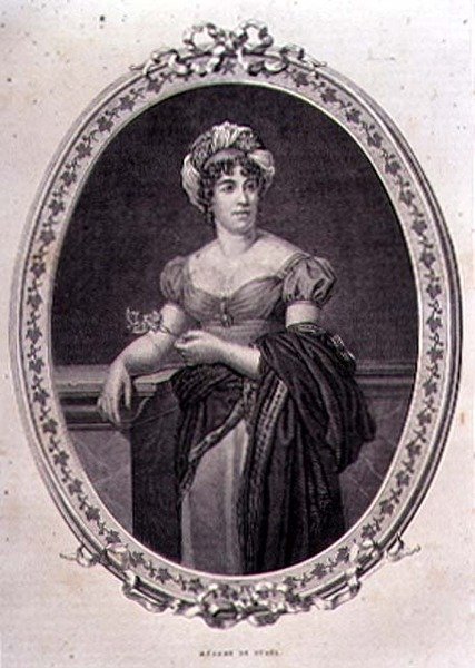 Portræt af Madame de Stael (1766-1817) graveret af John Quartley (gravering) af Francois Pascal Simon (after) Gerard