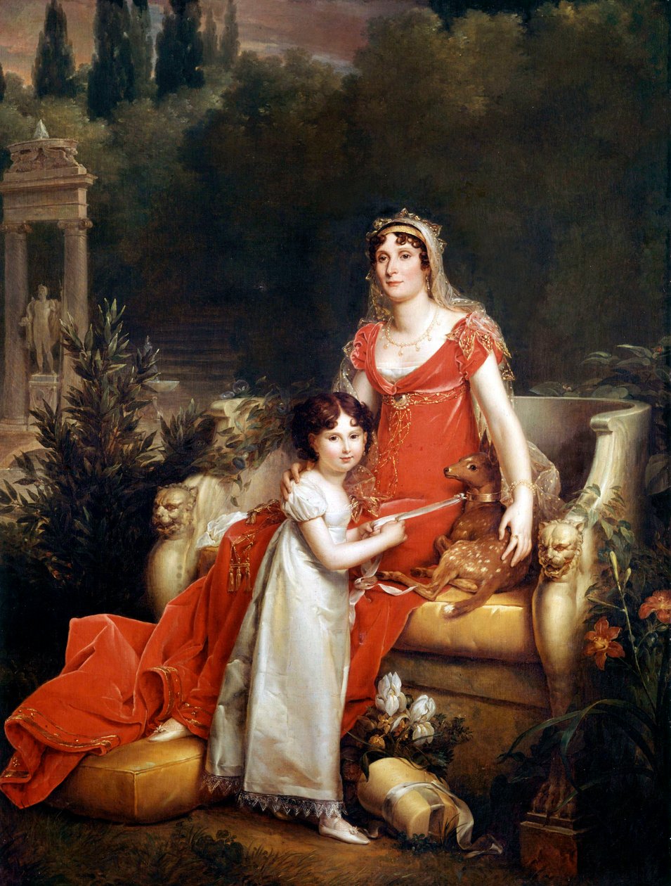 Elisa Bonaparte Baciocchi med sin datter af Baron François Pascal Simon Gérard