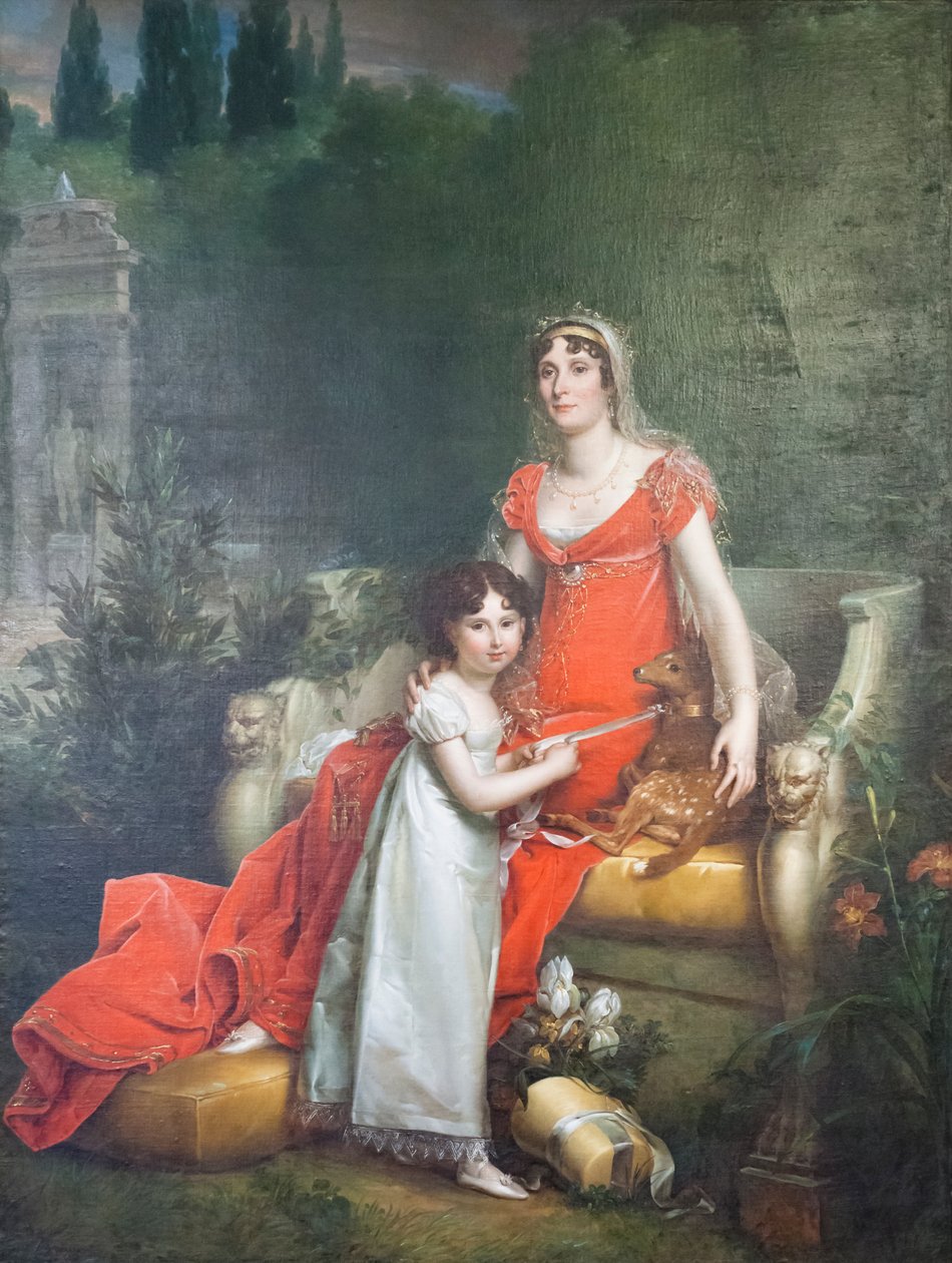 Elisa Bonaparte Baciocchi med sin datter Napoleona Elisa af Baron François Pascal Simon Gérard