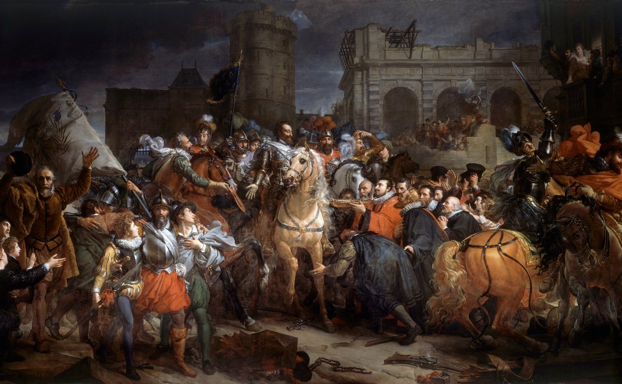Entrée af Henri IV (1553-1610) i Paris, 22. marts 1594. Maleri af Francois Gerard (1770-1837) af Baron François Pascal Simon Gérard