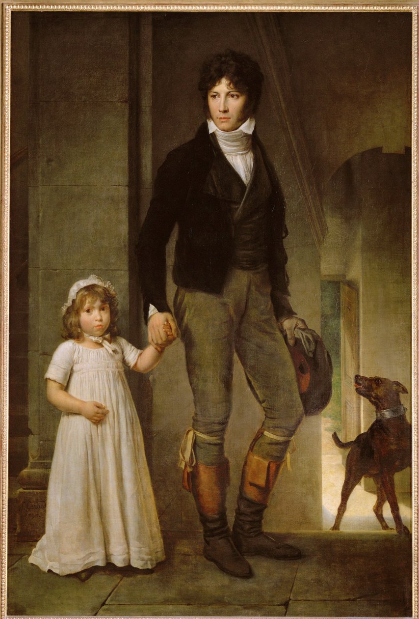 Le peintre Isabey et sa fille - Maleren Jean-Baptiste Isabey og hans datter Alexandrine ... af Francois Pascal Simon Baron Gerard