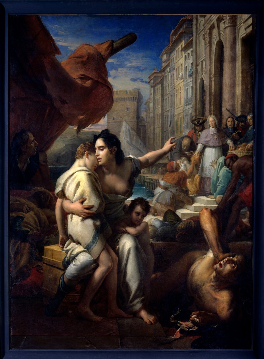 Monsignor af Belsunce under pesten i Marseille Festen Henri Francois Xavier de Belsunce-Castelmoron (Belsunce Castelmoron) (1671-1755) reddede de syge under pestepidemien i 1720. Maleri af Francois Gerard (183470-183470) 183470-18347. 2,58x1, af Baron François Pascal Simon Gérard