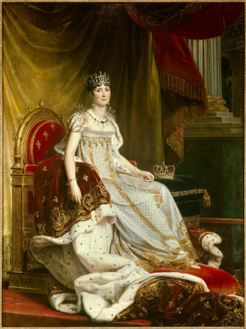 Portræt af kejserinde Josephine de Beauharnais (1763-1814) i kroningskostume Maleri af Francois Gerard (1770-1837). Størrelse 2,1x1,3 m. Fontainebleau, chateau de Fontainebleau --- Portræt af kejserinde Josephine de Beauharnais (1763-1814) i hendes coro af Baron François Pascal Simon Gérard