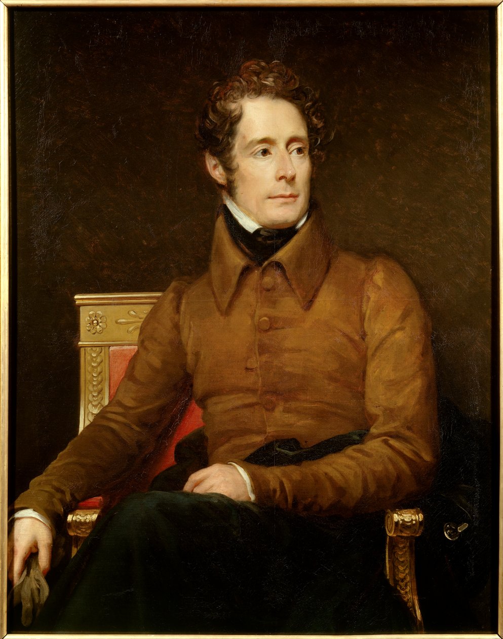Portræt af Alphonse de Lamartine (1790-1869) digter og politiker Maleri af Francois Gerard (1770-1837) 1830 Søn. 1,18x0,91 m af Baron François Pascal Simon Gérard