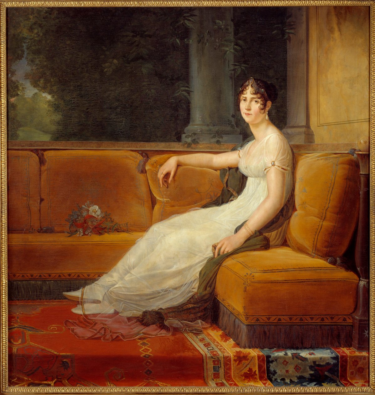 Portræt af imponen Josephine de Beauharnais (1763-1814) i hendes Salon på Malmaison-maleriet af Francois Gerard (1770-1837) 1801 Søn. 1,71x1,64 m Malmaison, musee du chateau - Fuld længde portræt af kejserinde Josephine de Beauharnais (1763-1814) i t. af Baron François Pascal Simon Gérard