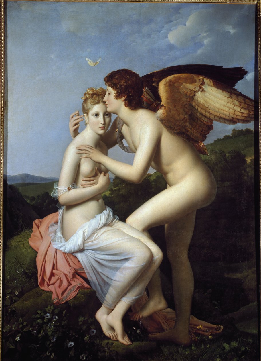 Psyche og Amor, også kaldet Psyche, der modtager Amors første kys (olie på lærred af Baron François Pascal Simon Gérard