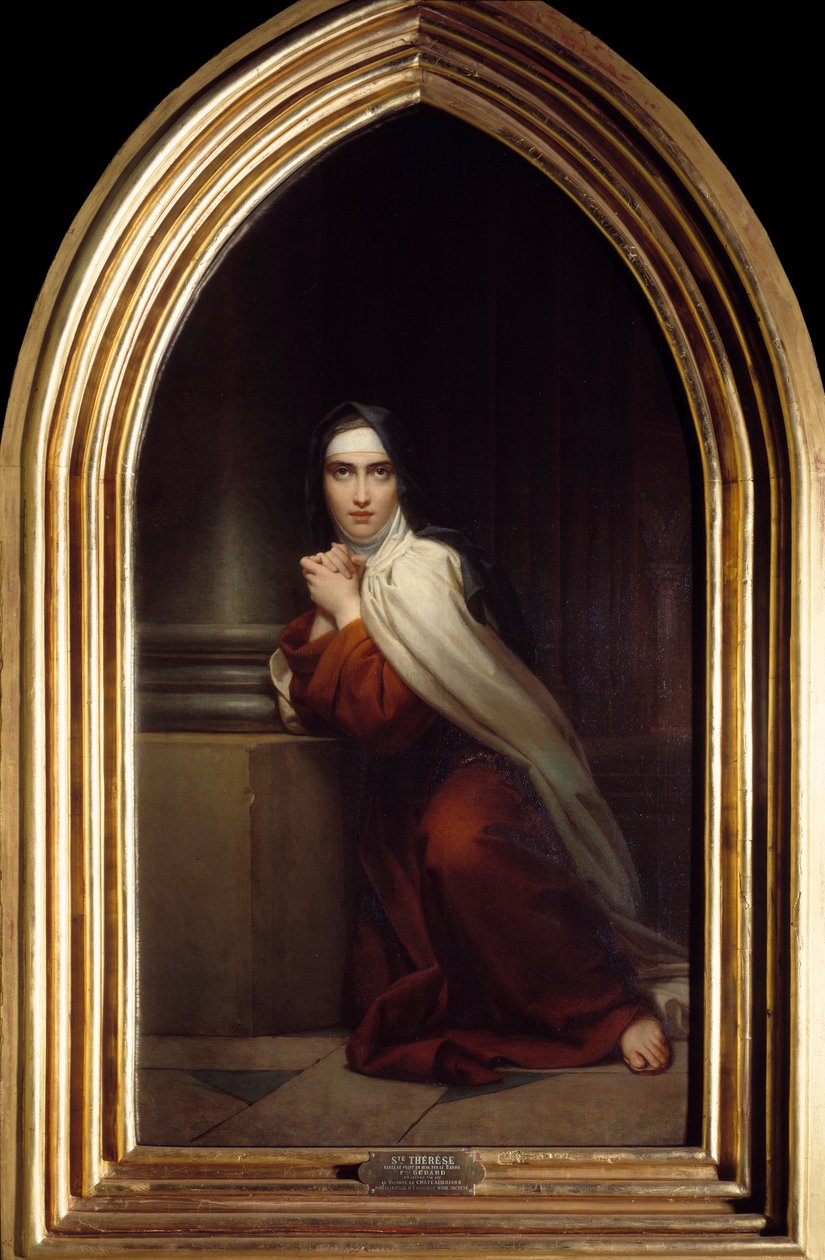 Repræsentation af Saint Therese Maleri af Francois Gerard (1770-1837) Paris fra det 19. århundrede, Institut catholique af Baron François Pascal Simon Gérard