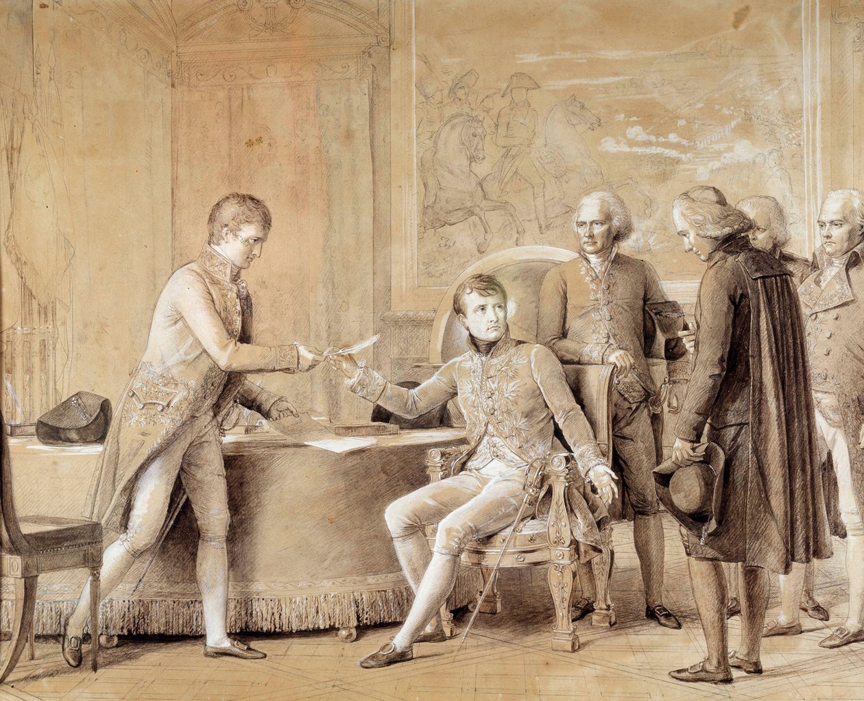 Undertegnelse af konkordatet mellem Frankrig og Saint Siege af den første konsul den 15. juli af Baron François Pascal Simon Gérard
