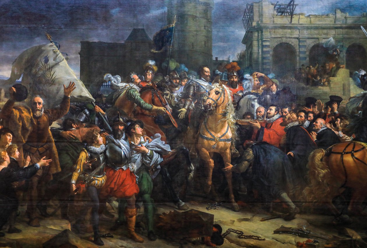 Henrik IV:n saapuminen Pariisiin af Francois Pascal Simon Baron Gerard