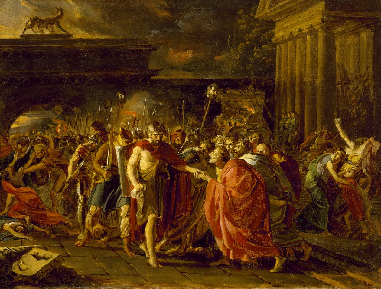 Marius vender tilbage til Rom, 1789 (olie på papir monteret på lærred) af Francois Pascal Simon Gerard