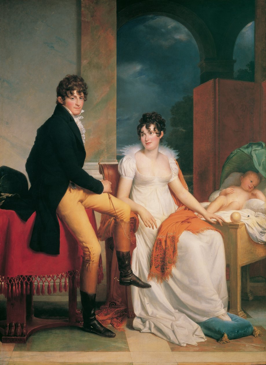 Moritz Christian Reichsgraf von Fries med sin kone Maria Theresia Josepha, født prinsesse Hohenlohe-Waldenburg-Schillingsfürst, og deres søn Moritz af Francois Pascal Simon Gerard