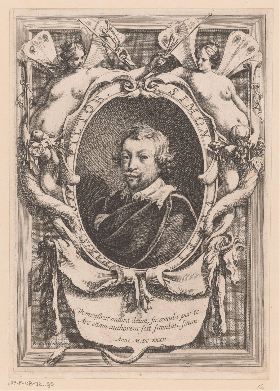 Portræt af Simon Vouet Paris-maler Simon Vouet (titel på objekt) af Francois Perrier