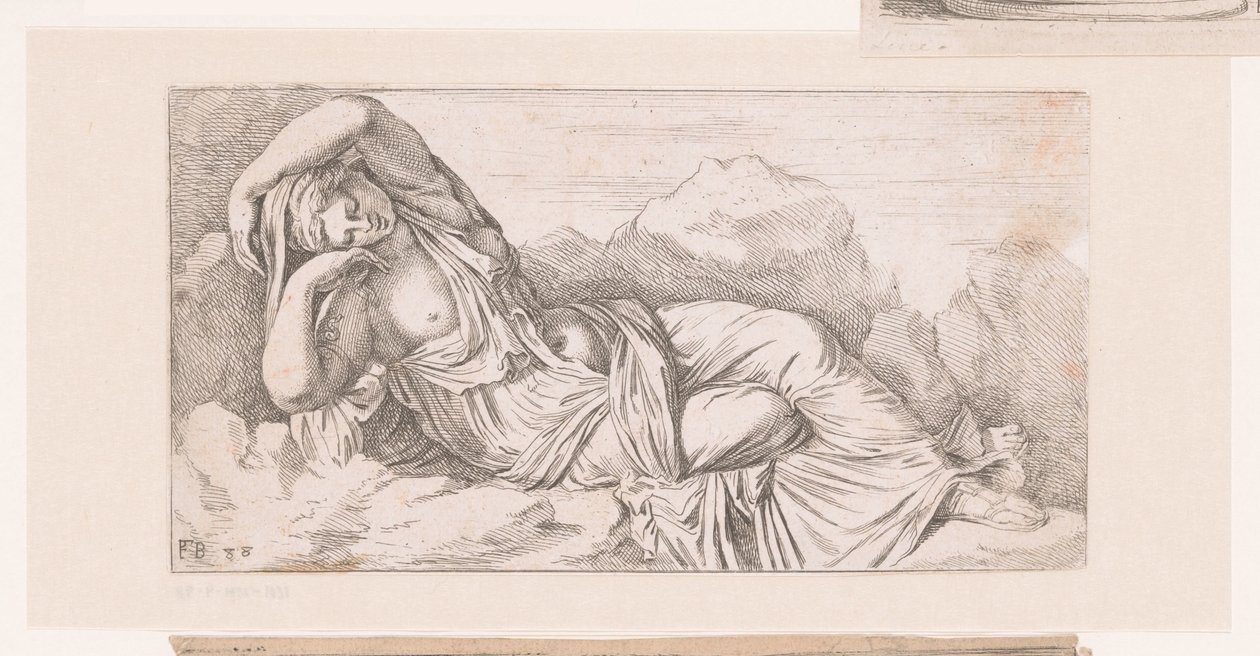 Statue af liggende Kleopatra Gamle statuer af Rom (serietitel) af Francois Perrier