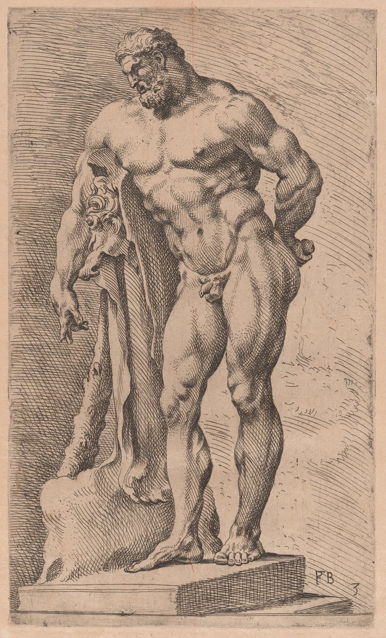 Farnese Hercules, trekvart visning drejet til venstre [plade 3] af Francois Perrier