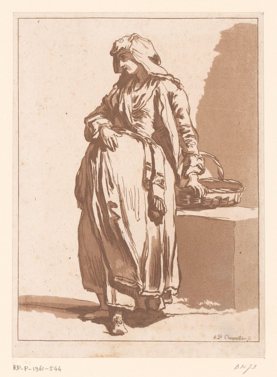 Landmænds kone med en kurv af Francois Philippe Charpentier