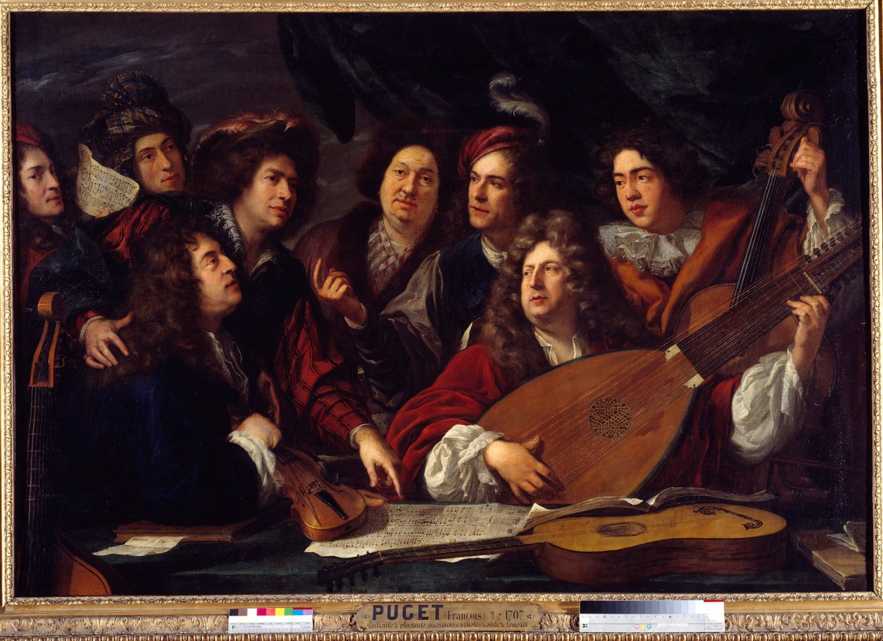 Møde af musikere Maleri af Francois Puget (1651-1707) 1688 Søn. 1,47x2,12 m af Francois Puget