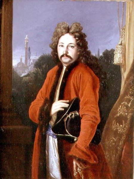 Portræt af Sir John Chardin (1643-1712) 1699 (olie på lærred) af Francois Riviere