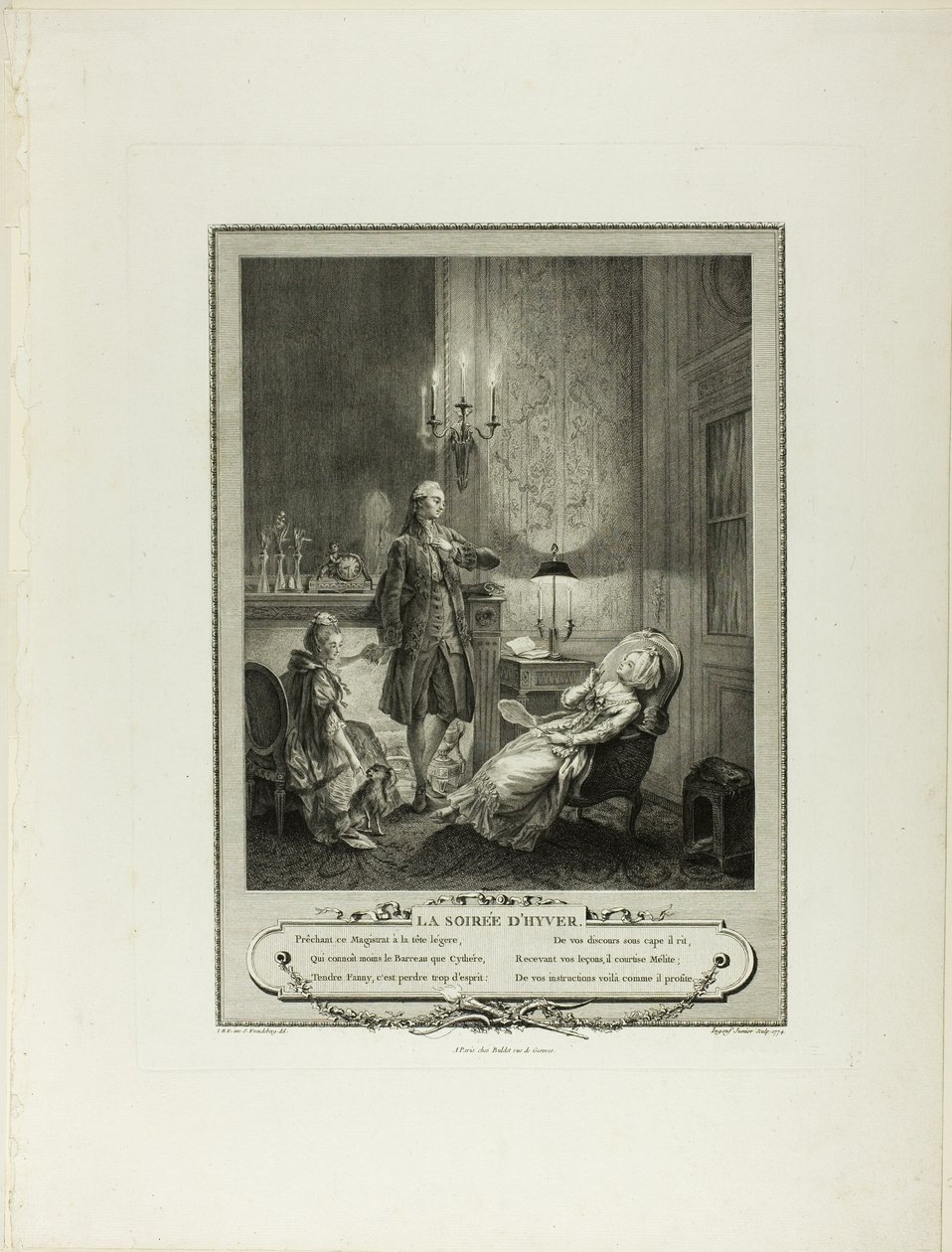 Vinteraften, fra Monument du Costume Physique et Moral de la fin du Dix-huitième siècle af Francois Robert Ingouf
