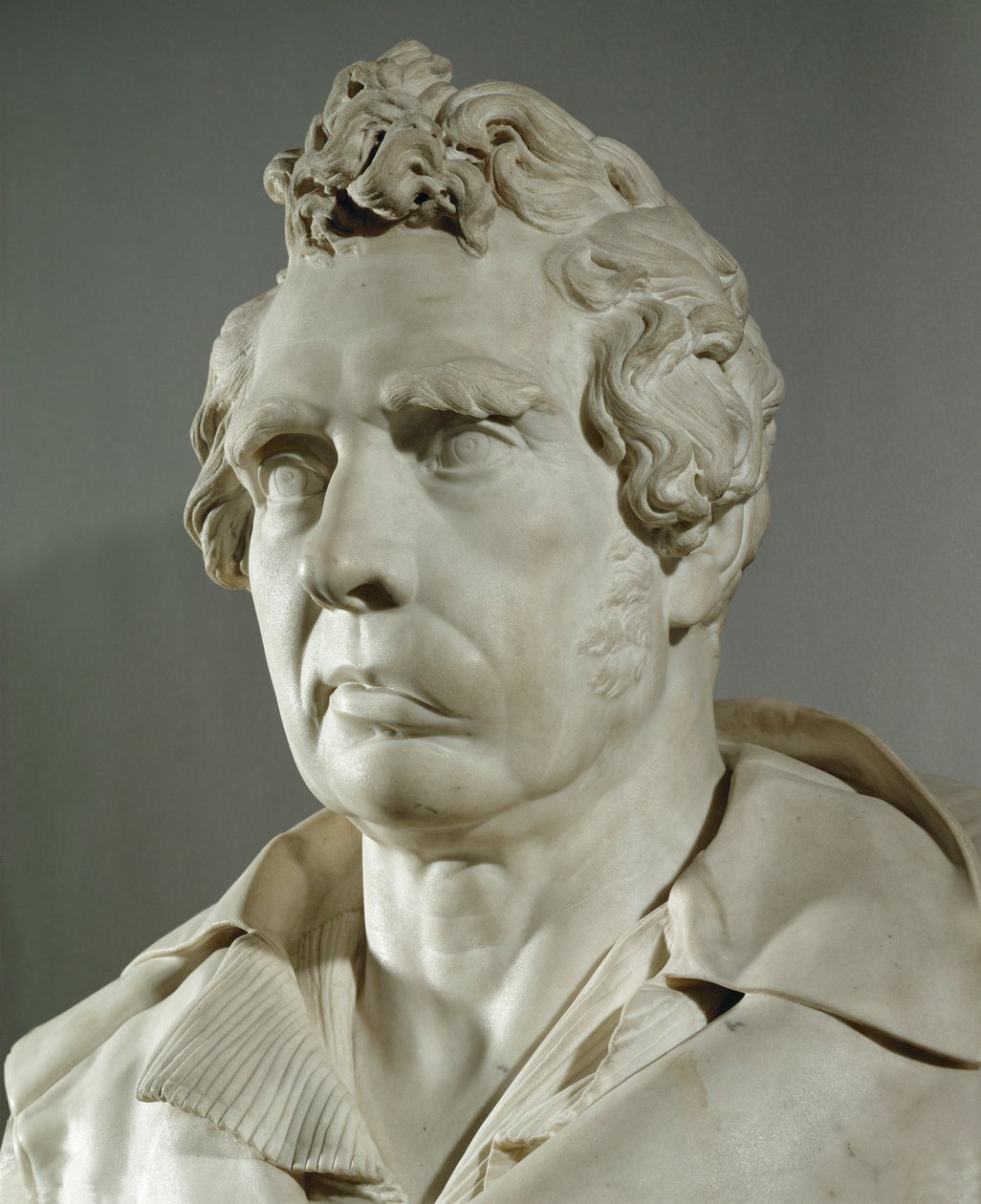 Portræt af maleren Louis David (marmor) af Francois Rude