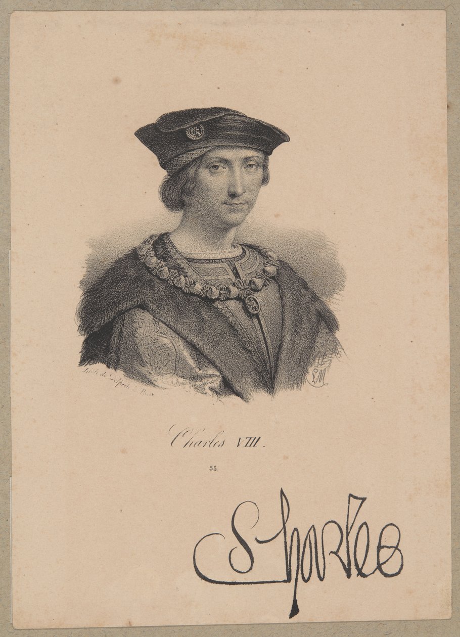 Karl VIII (1470, Amboise – 1498, Amboise) – konge af Frankrig fra 1483 af Valois-dynastiet af Francois Seraphin Delpech