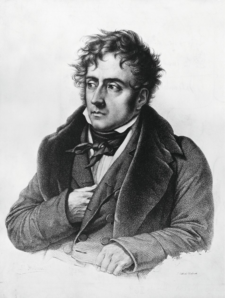 Portræt af Francois-Rene, vicomte de Chateaubriand (1768-1848), fransk forfatter, politiker, diplomat og historiker af Francois Seraphin Delpech
