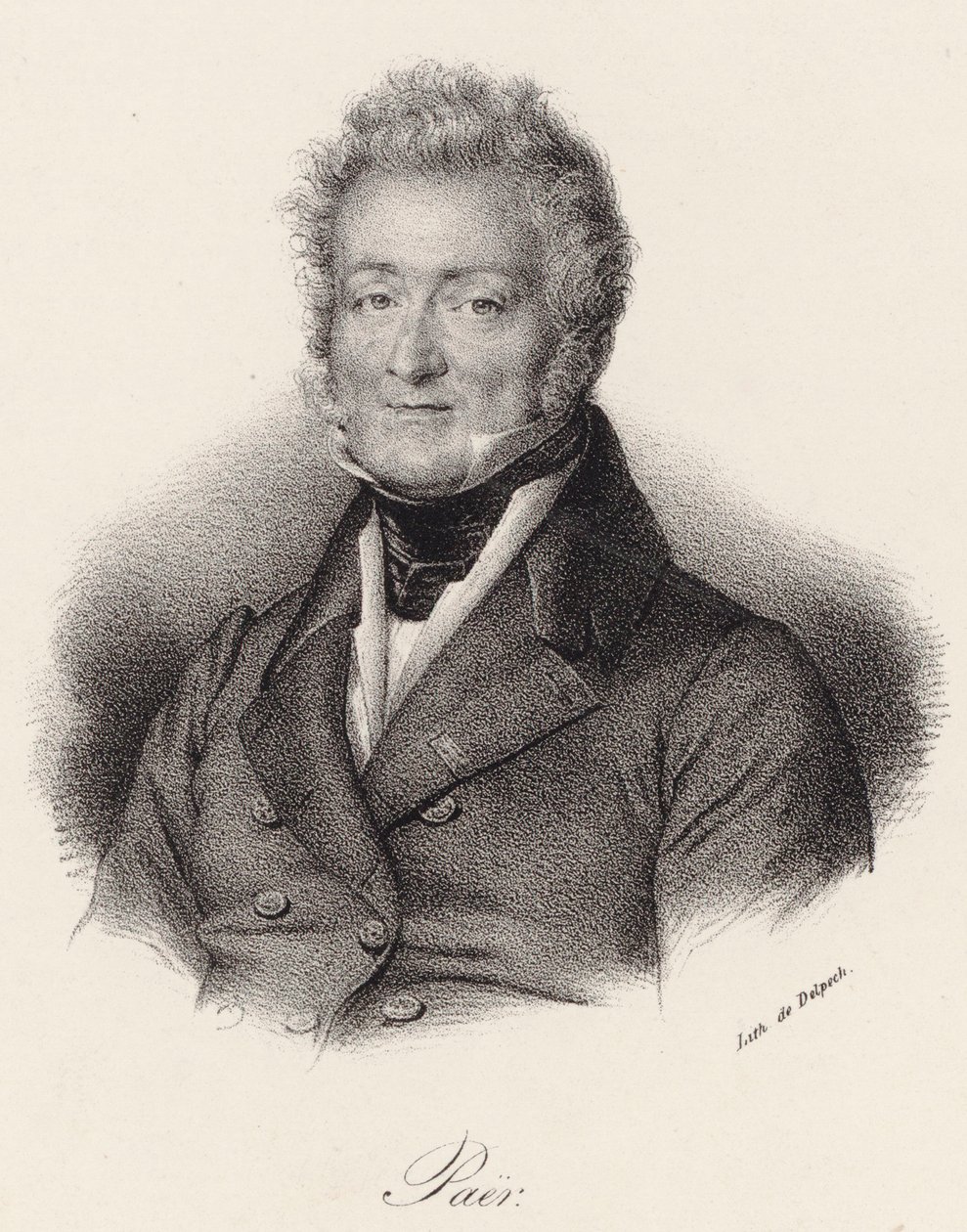 Portræt af komponisten Ferdinando Paer 1771-1839, 1830. af Francois Seraphin Delpech