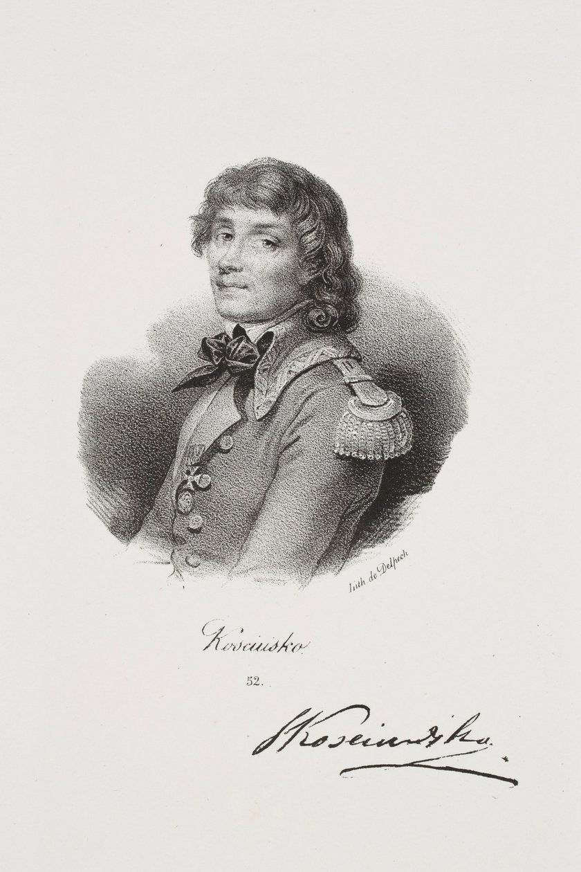 Portræt af frihedskæmperen Tadeusz Kościuszko af Francois Seraphin Delpech