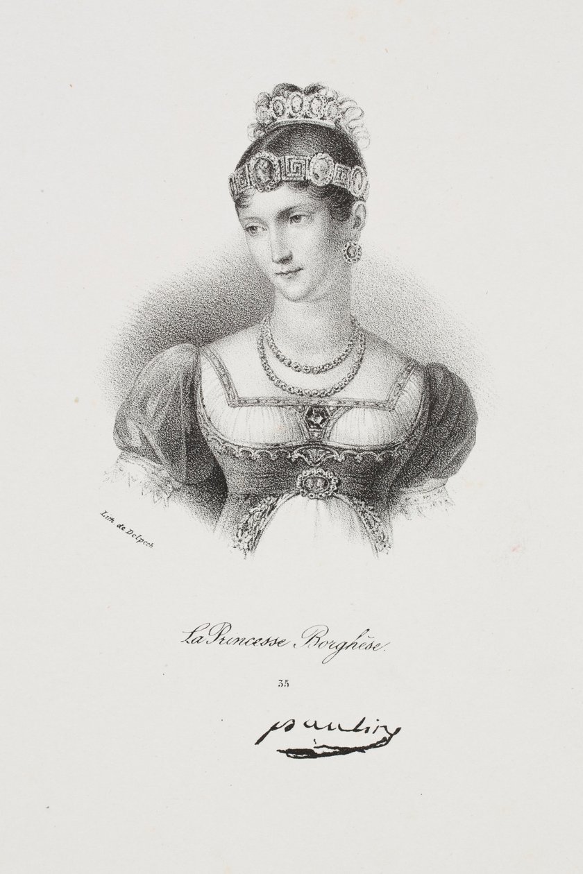 Portræt af prinsesse Pauline Borghese (Marie Paulette Bonaparte) af Francois Seraphin Delpech