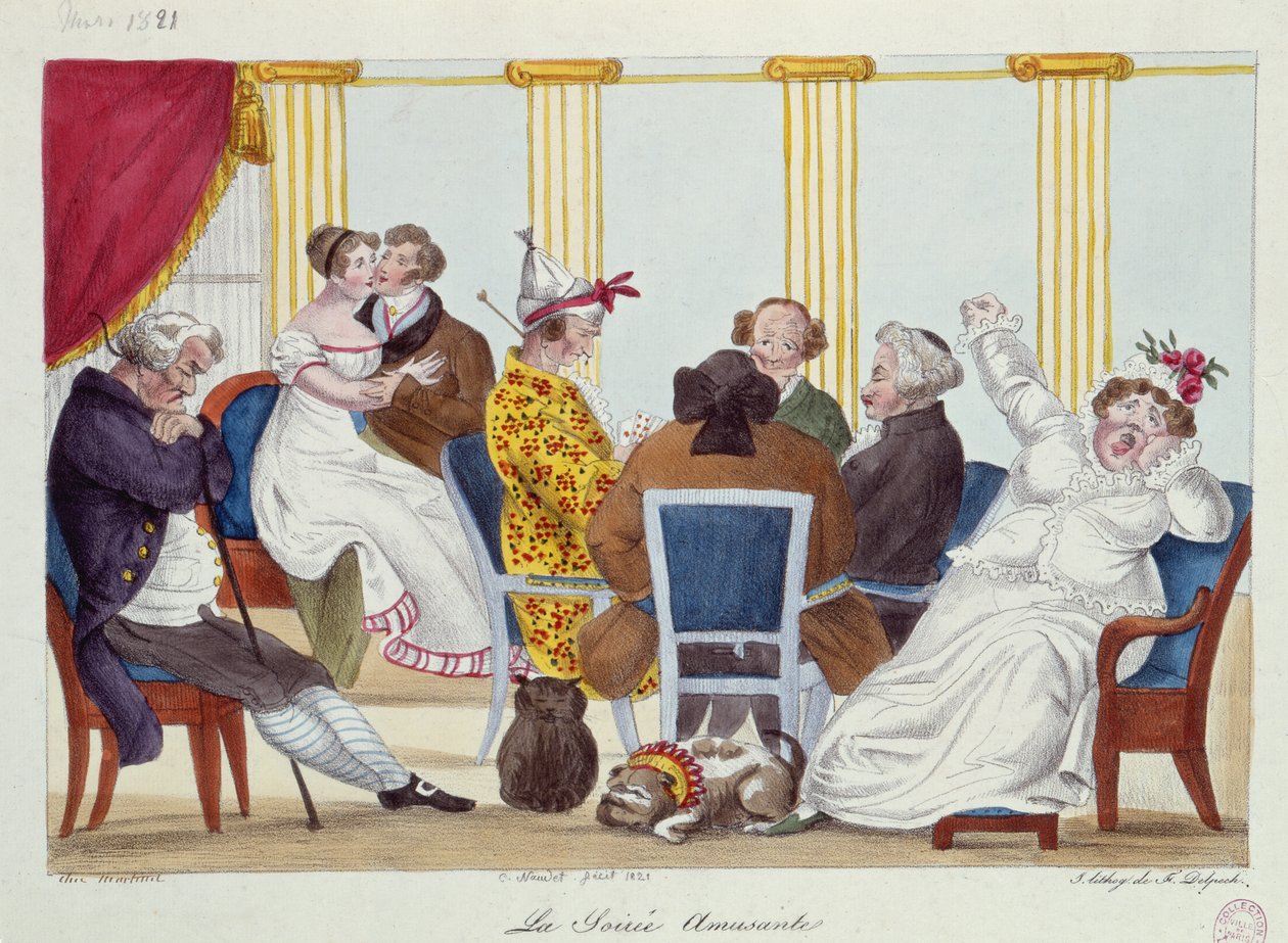 Den morsomme aften, 1821 af Francois Seraphin Delpech