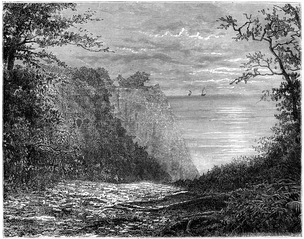 Kridtklinterne ved Königsstuhl, Rügen, Tyskland, 1800-tallet. af Francois Stroobant