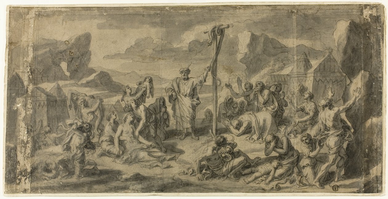 Moses og slangen af messing af Francois Verdier