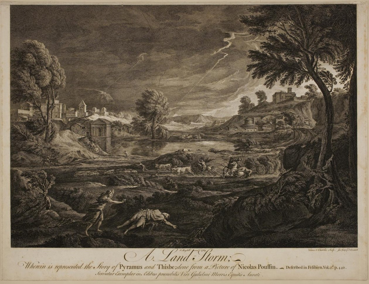 A land storm. Pyramus og Thisbe af Francois Vivares