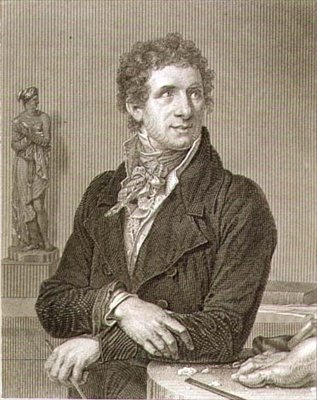 Portræt af Antonio Canova (1757-1822) graveret af William Henry Worthington (ca. 1790-s.1839) (gravering) af Francois Xavier (after) Fabre