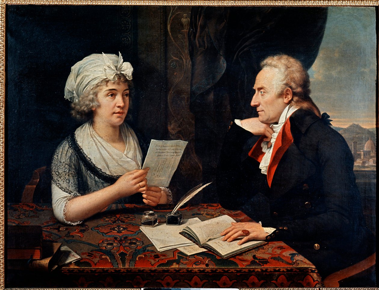 Vittorio Alfieri, italiensk digter og dramatiker, med grevinden af Albany (maleri) af Francois Xavier Fabre