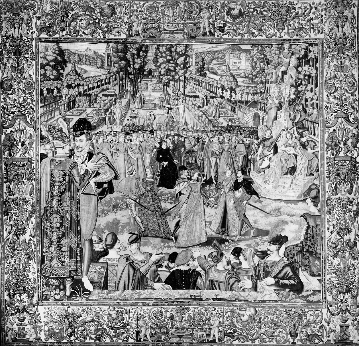 Festival til ære for de polske ambassadører i nærværelse af Catherine de Medici (1519-89) og Henri III (1551-89) af Francois after Quesnel