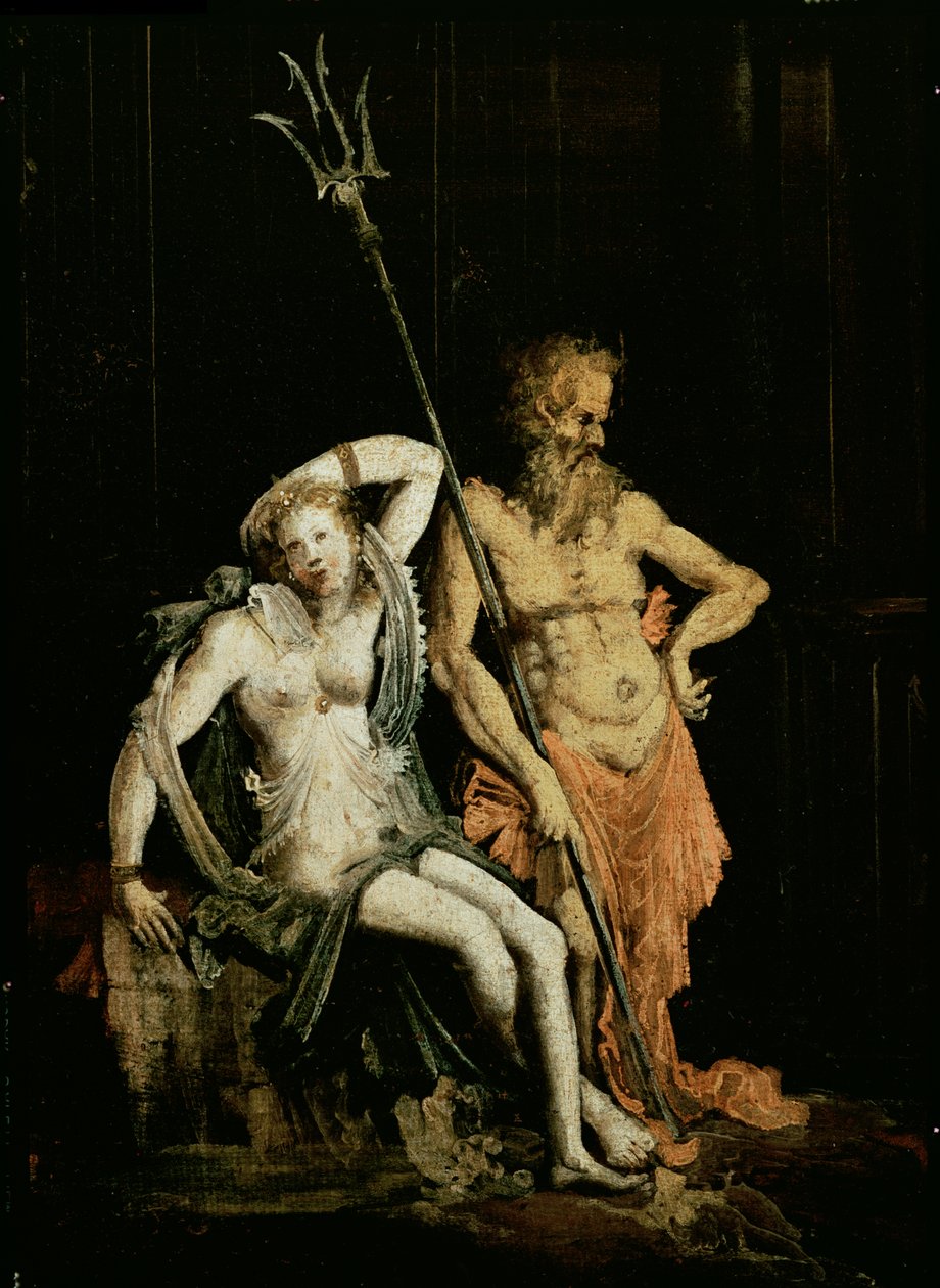 Scene of Hell: detalje, der viser Hades og Persephone, underverdenens herskere olie på lærred detaljer fra 89773 af Francois de Nome