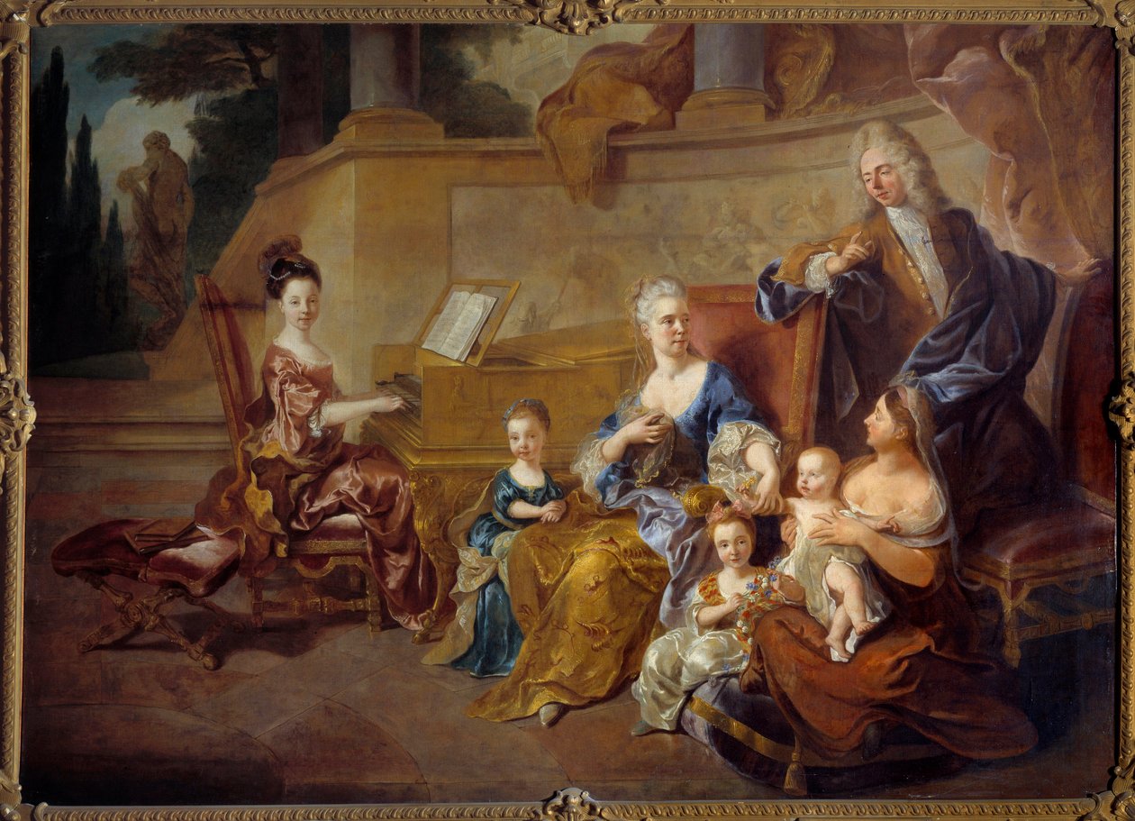 Franquevilles familie. Maleri af Francois De Troy (1645 - 1730) af Francois de Troy