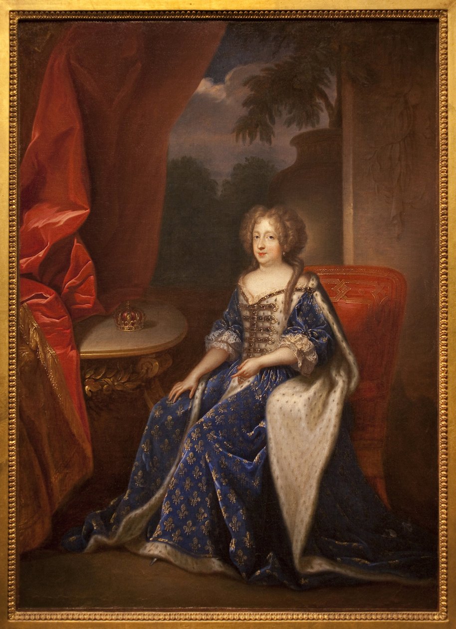 Portræt af Marie Therese (Marie-Therese) af Østrig, dronning af Frankrig (1638-1683). Maleri af Francois de Troy (1645-1730), olie på lærred, anden halvdel af det 17. århundrede. Museum of Fine Arts i Angers. af Francois de Troy