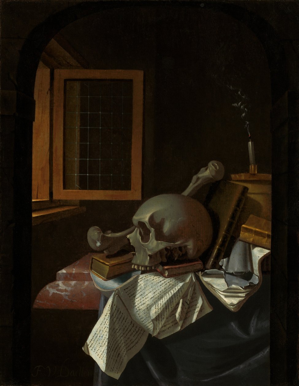 Vanitas Stilleben af Francois van Daellen