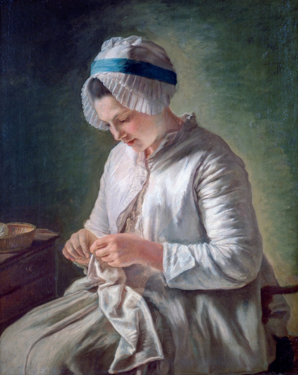 Ung kvinde på arbejde, c1725-1778 af Francoise Duparc
