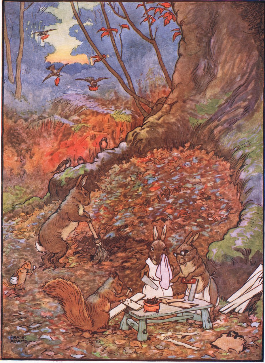 Ingen begravelse dette smukke par af nogen mand modtager, men Robin Redbreast dækkede dem kærligt med blade, 1930