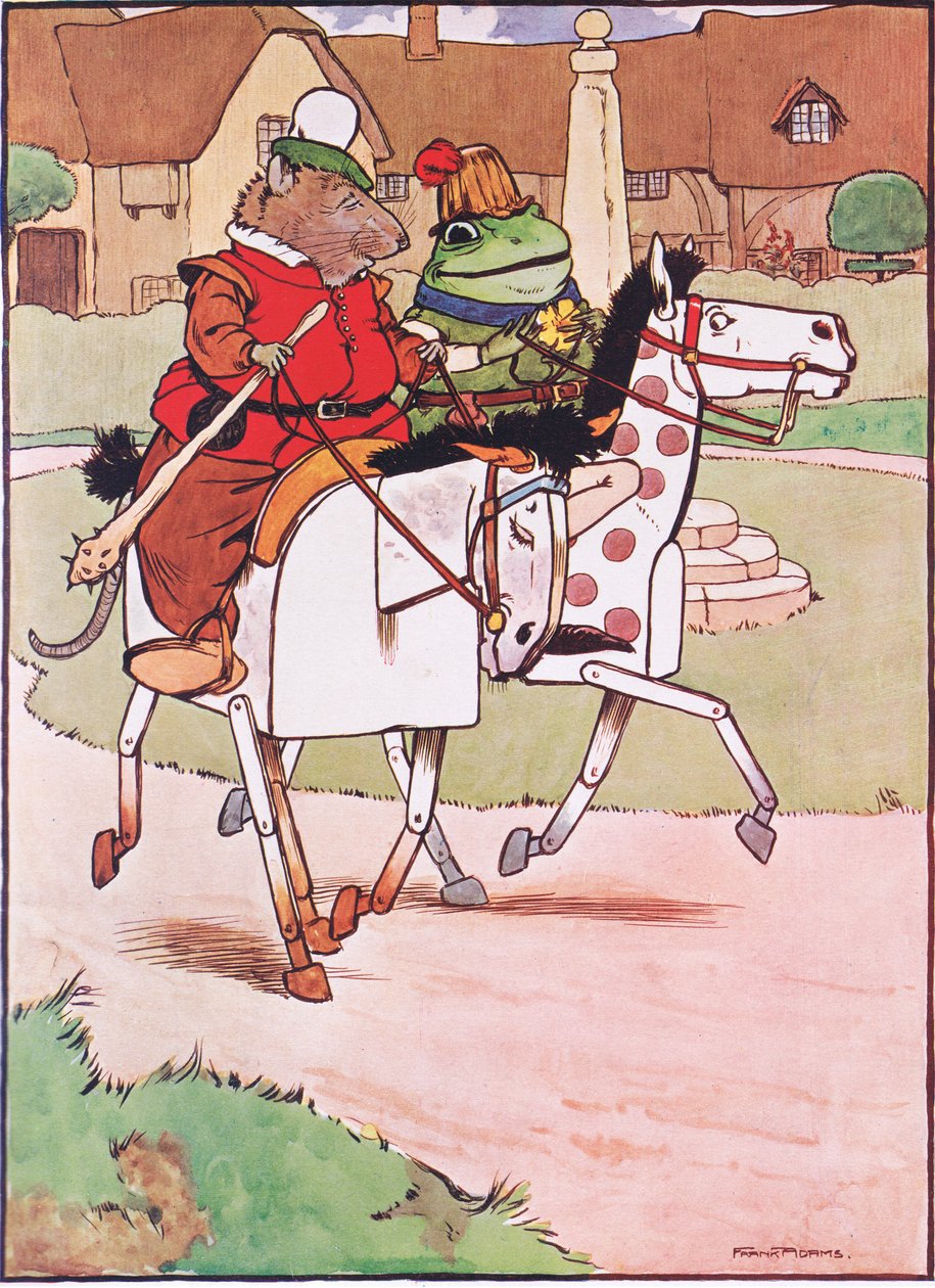 Vil du gå med mig, hr. rotte, illustration fra "The Frog would a Wooing Go", af Charles H. Bennett, 1916 af Frank Adams