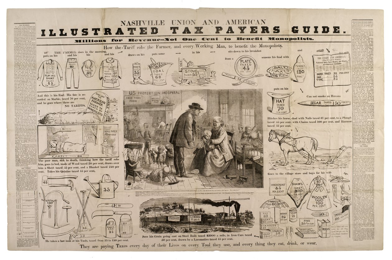 Nashville Union og American illustreret skatteyderguide, ca. 1869-73 (trægravering) af Frank Bellew