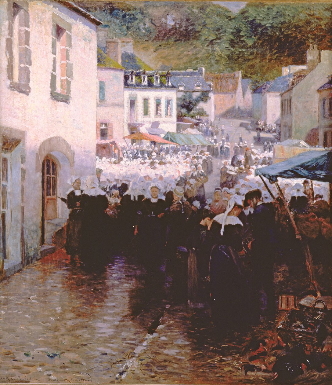Brittany Peasants Market Day i Pont Aven af Frank C. Penfold