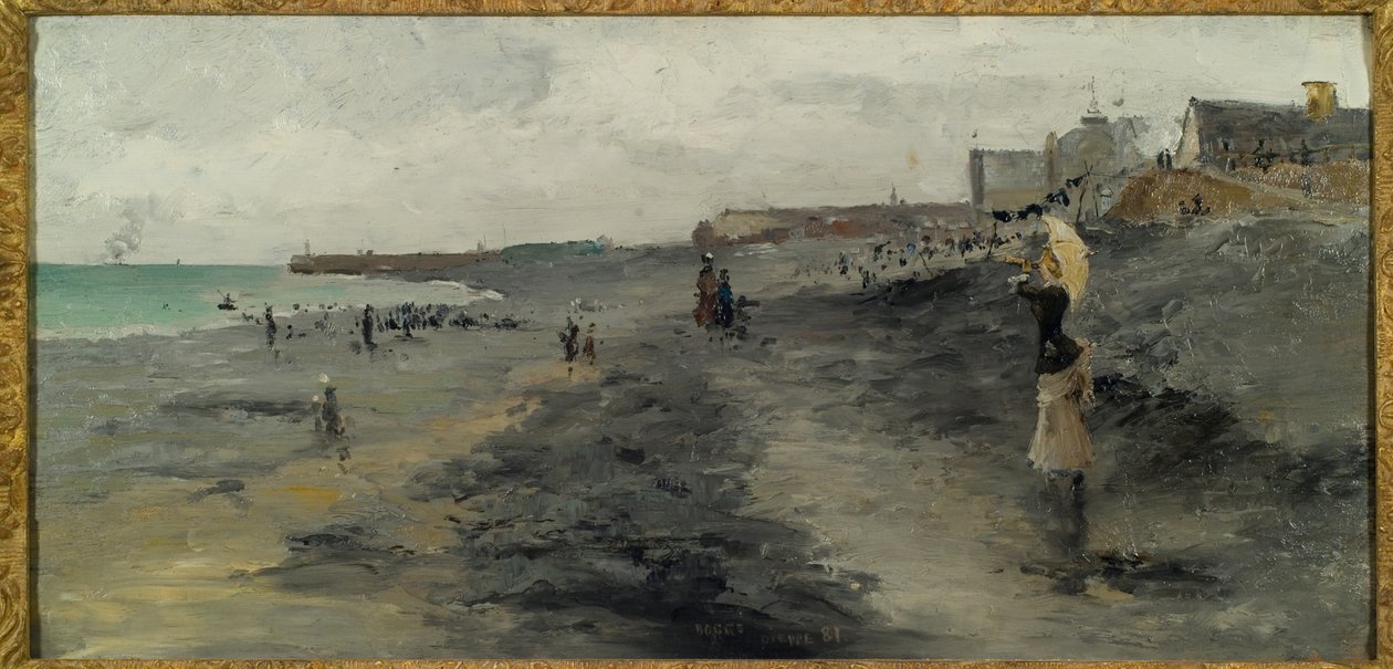 Strand ved Dieppe, 1881 af Frank Myers Boggs