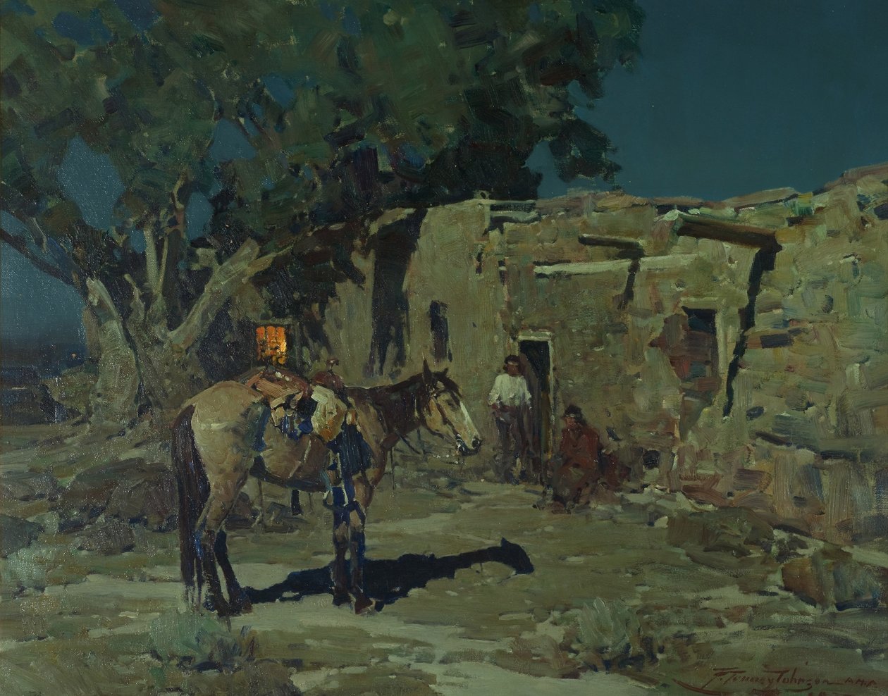 I Old Isleta, 1935 af Frank Tenney Johnson